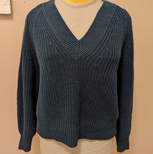 A new day cable knit sweater, size S, Dark teal